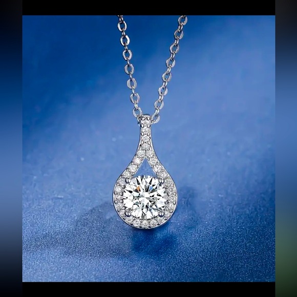 Certified 4 ct. t.w. Diamond Moissanite 925 Sterling Silver Necklace - Picture 1 of 4